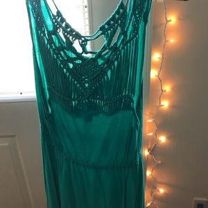 💛4/20 sale if you bundle Teal crochet style backed dress